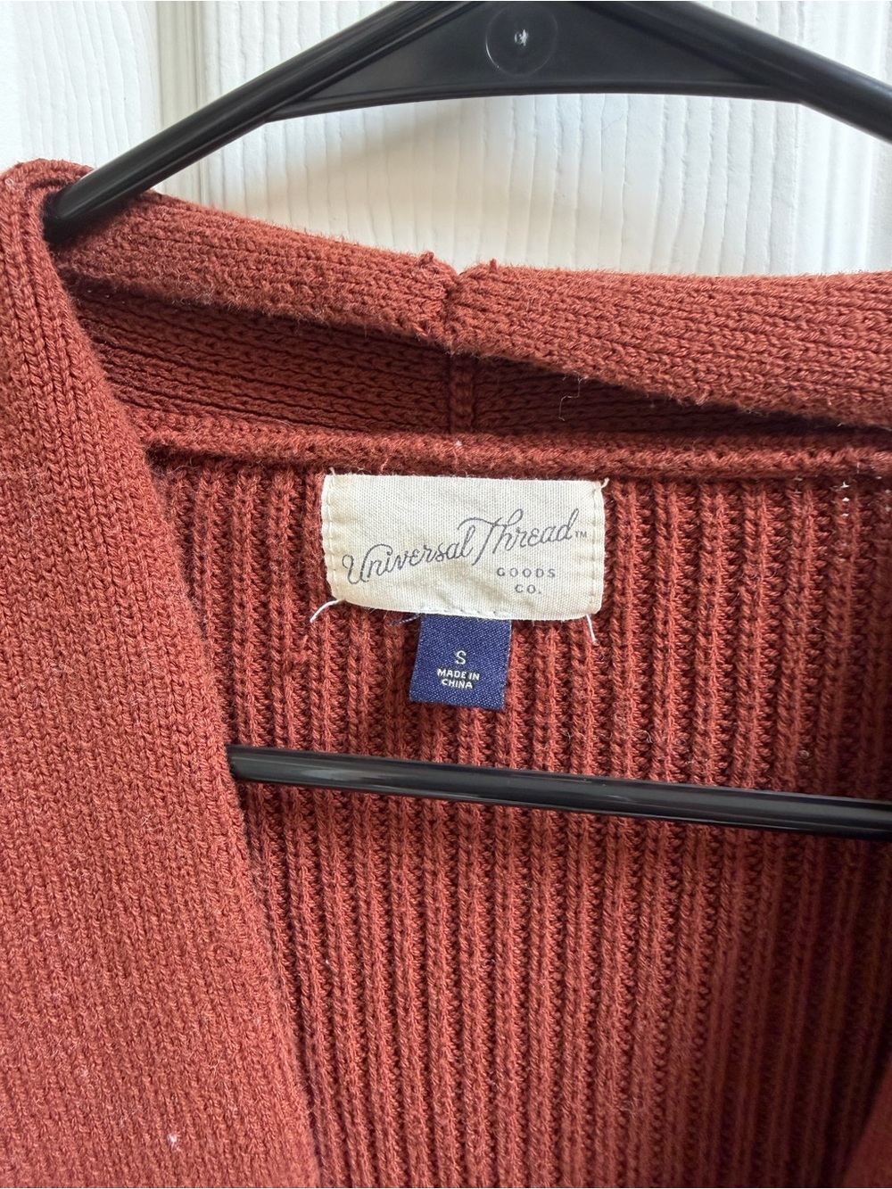 Universal Thread Open-Front Rust Brown Knit Cardigan - Picture 2 of 3